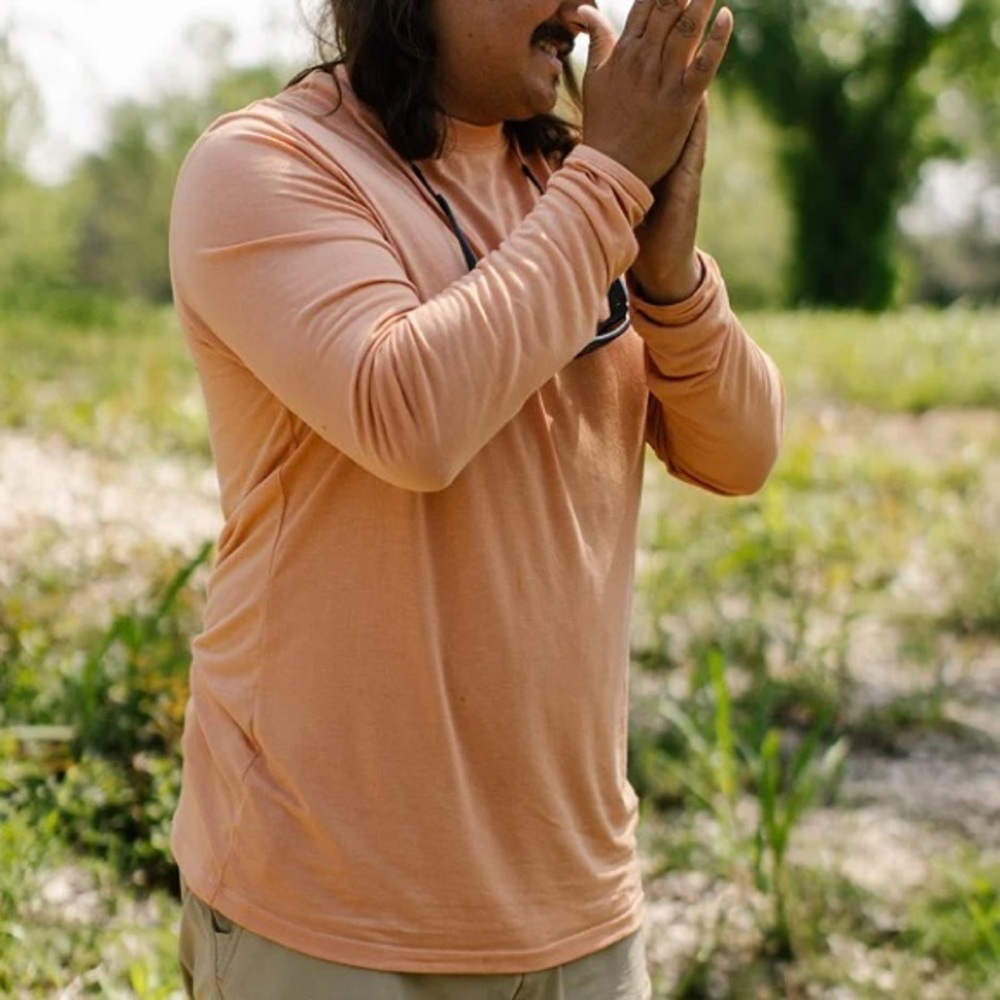 Sendero Provisions Yucatan Bamboo Long Sleeve Tech Shirt in Desert Trail Orange
